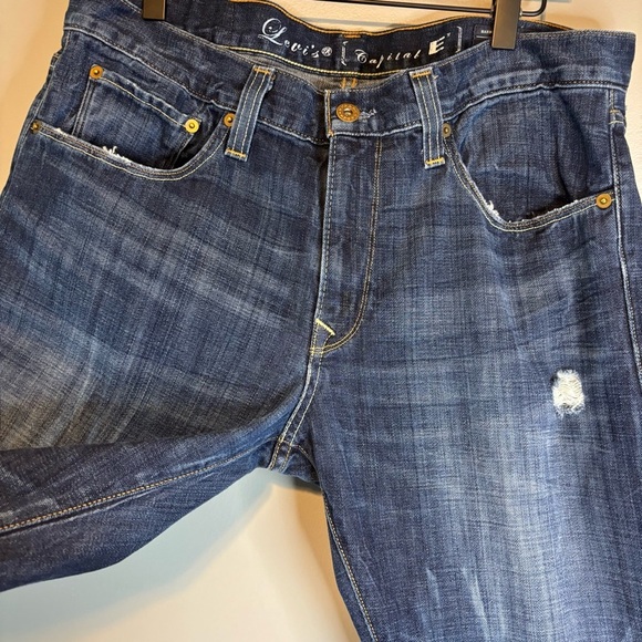 Levi’s Capital E Men’s 33 Hesher Regular Straight Distressed Jeans Made in USA - Picture 3 of 8